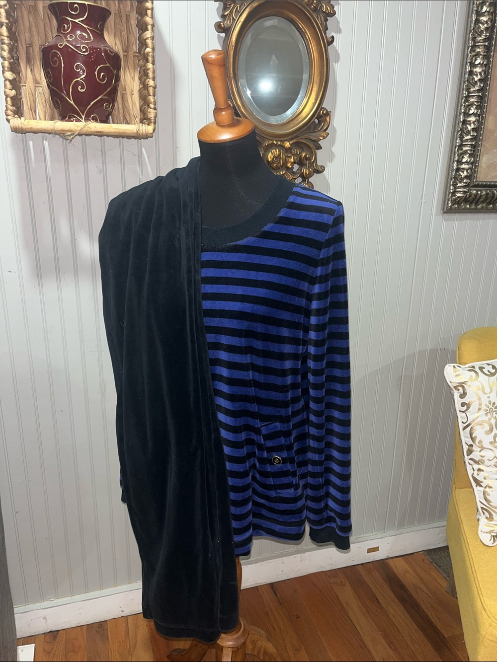 Striped Blue and Black Men's Sweater - Classic Casual